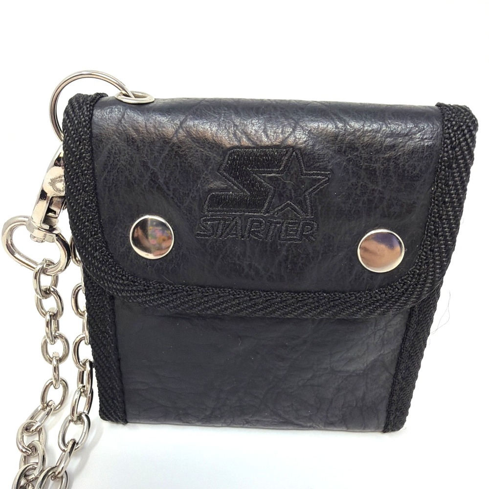Starter Wallet with Chain Black Trifold Y2k Rare